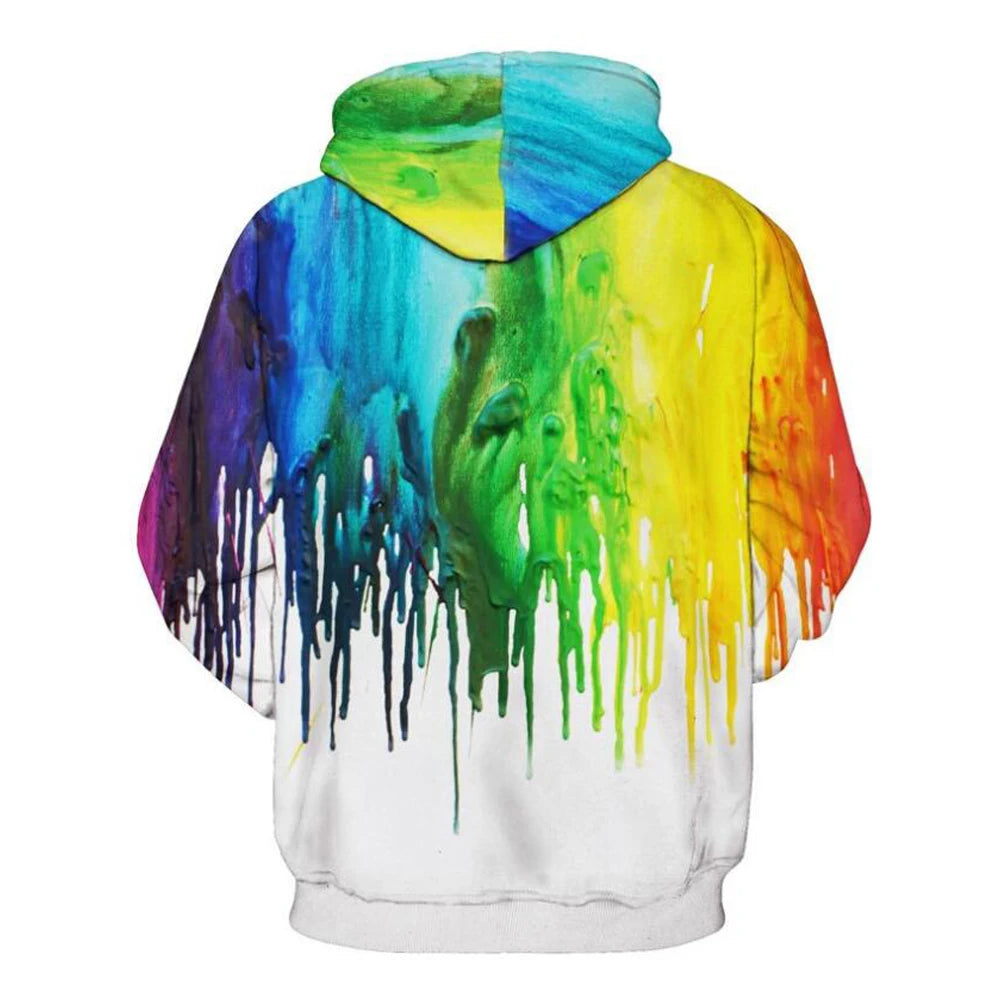 Rainbow Paint Splatter Tie-Dye 3D Hoodies
