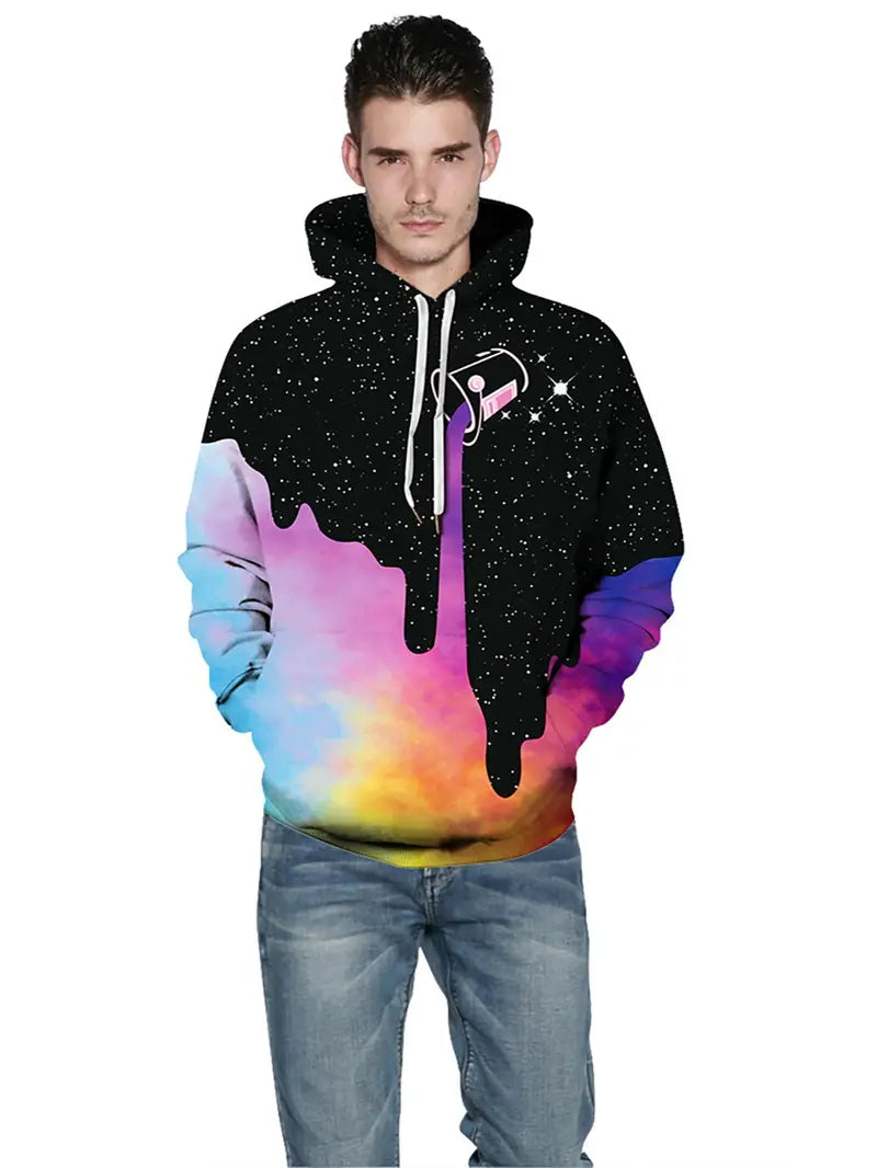 Rainbow Paint Splatter Tie-Dye 3D Hoodies