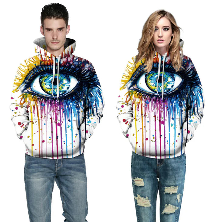Rainbow Paint Splatter Tie-Dye 3D Hoodies