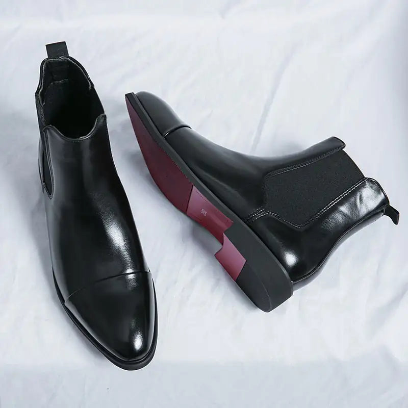Chelsea Red Bottom Vegan Leather Boots