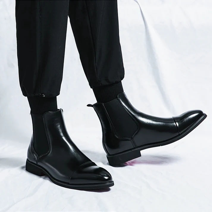 Chelsea Red Bottom Vegan Leather Boots