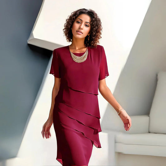 Chiffon Sheath Midi Dresses