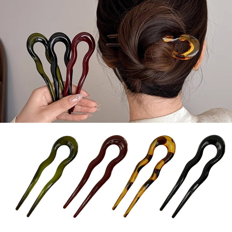 French Acrylic U-Shaped Hairpins