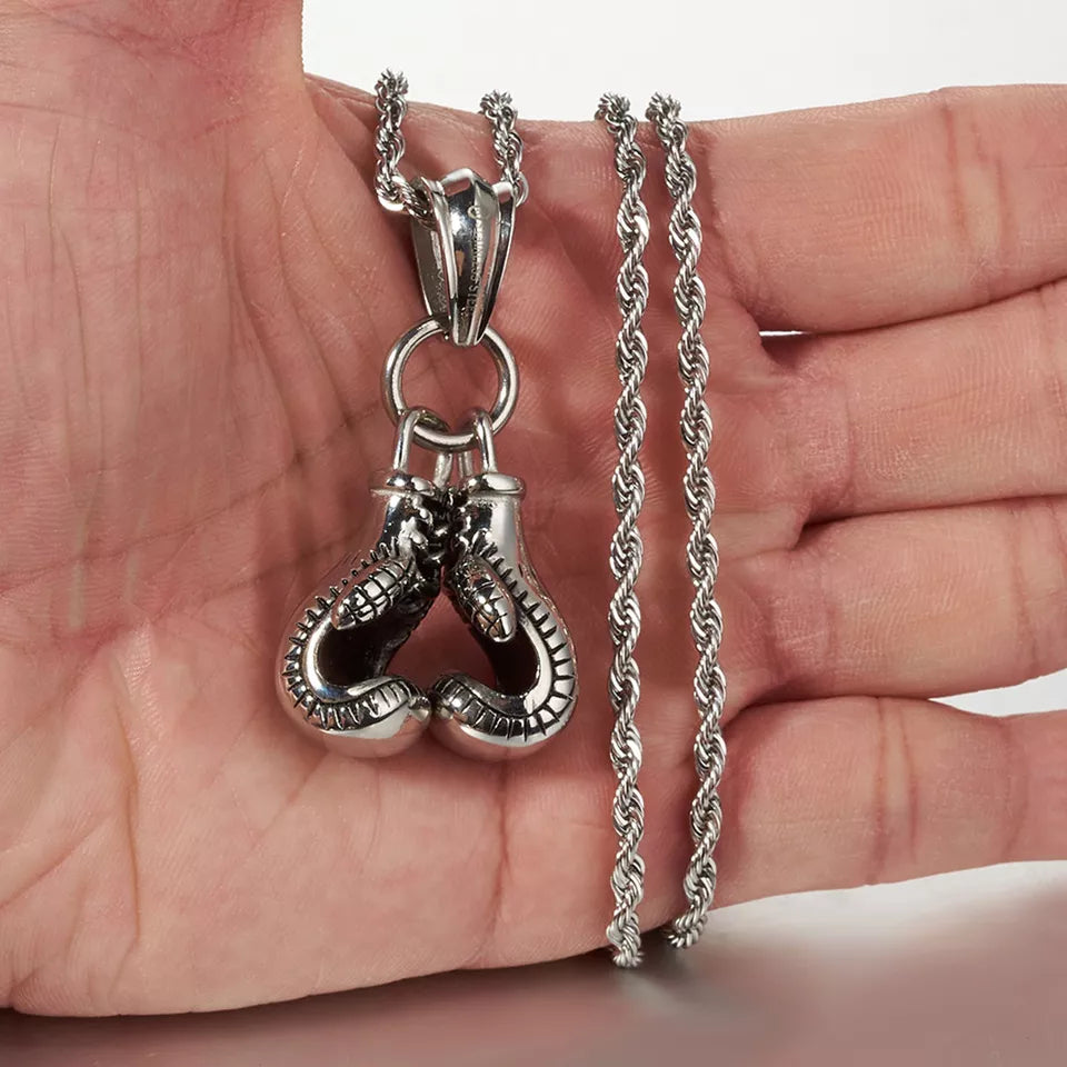YADA Knockout Classic Boxing Gloves Necklace