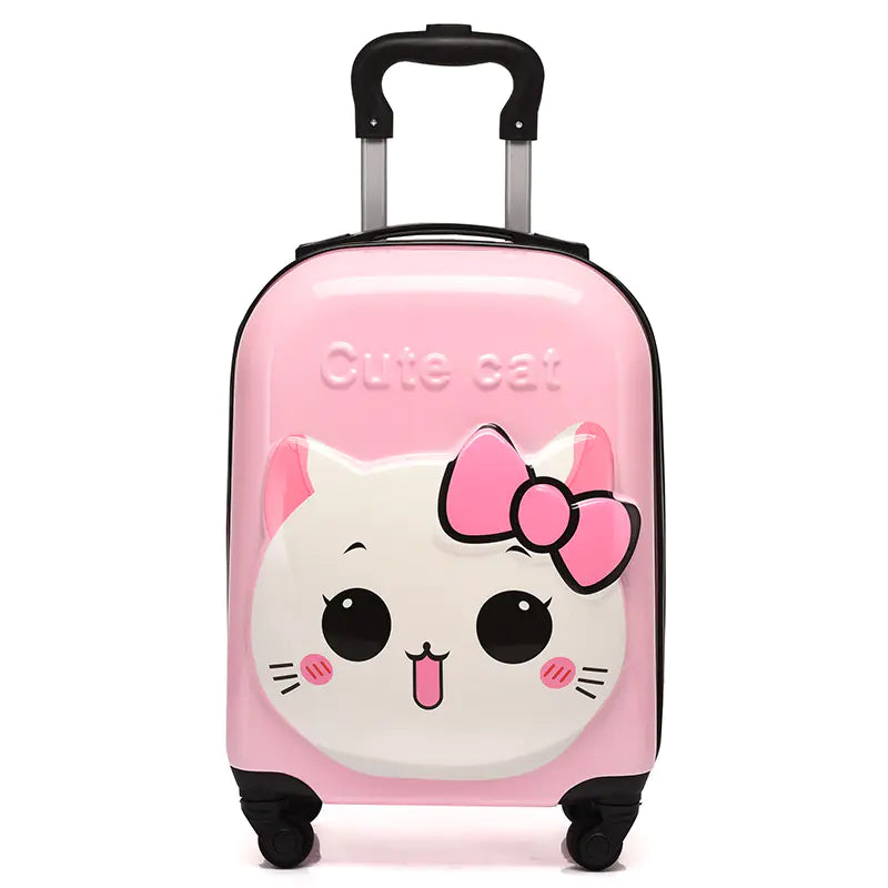 3D Cartoon Animal Rolling Luggage Suitcases