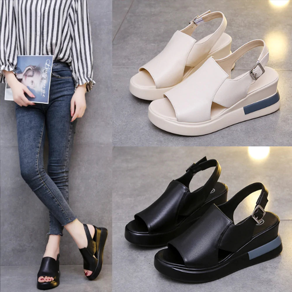 Stylish Orthopedic Platform Sandals - OrtoSoft™