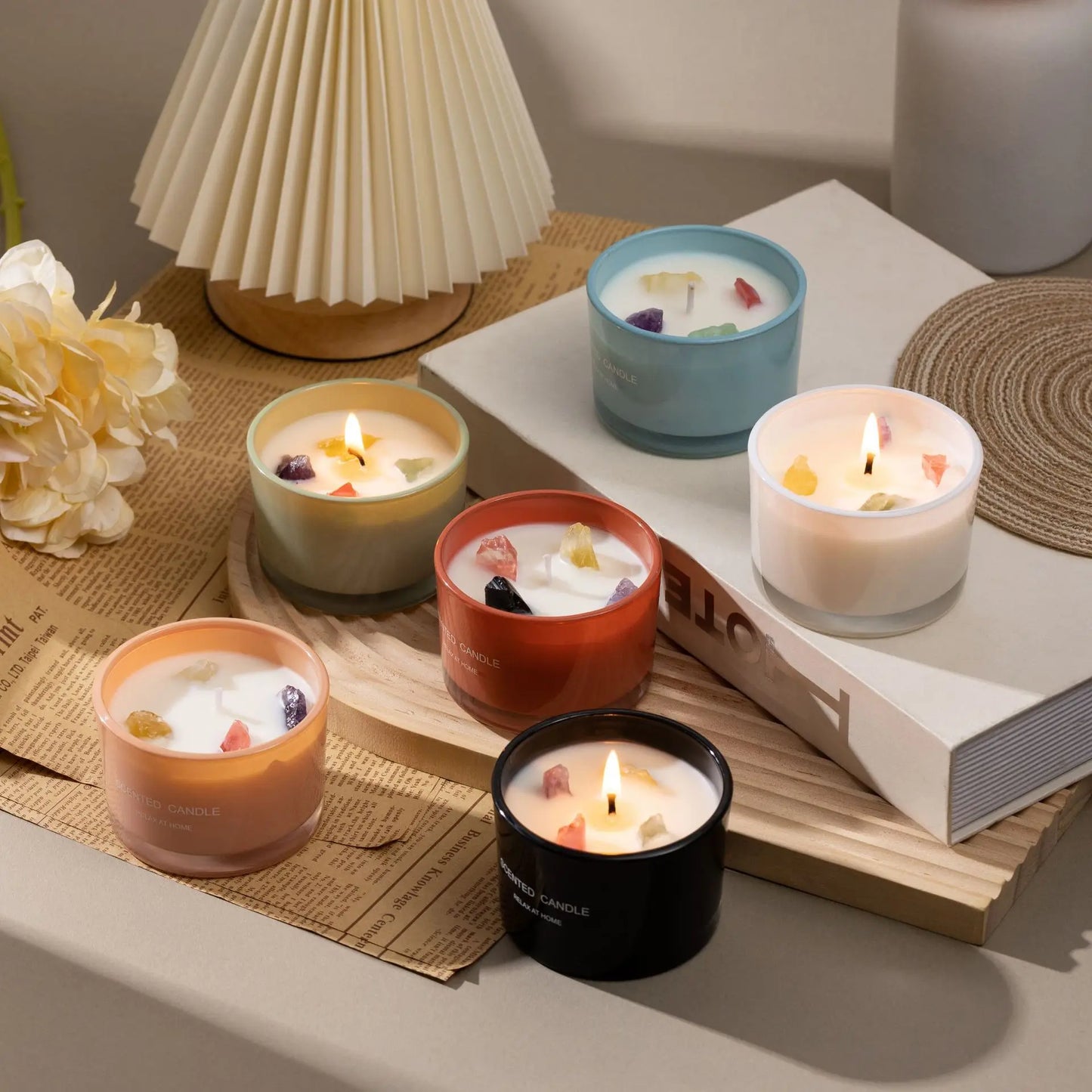 Crystal Stone Aromatic Candles
