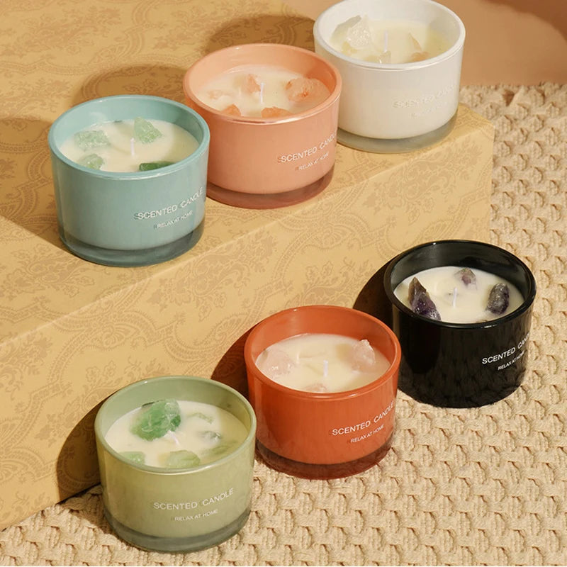 Crystal Stone Aromatic Candles