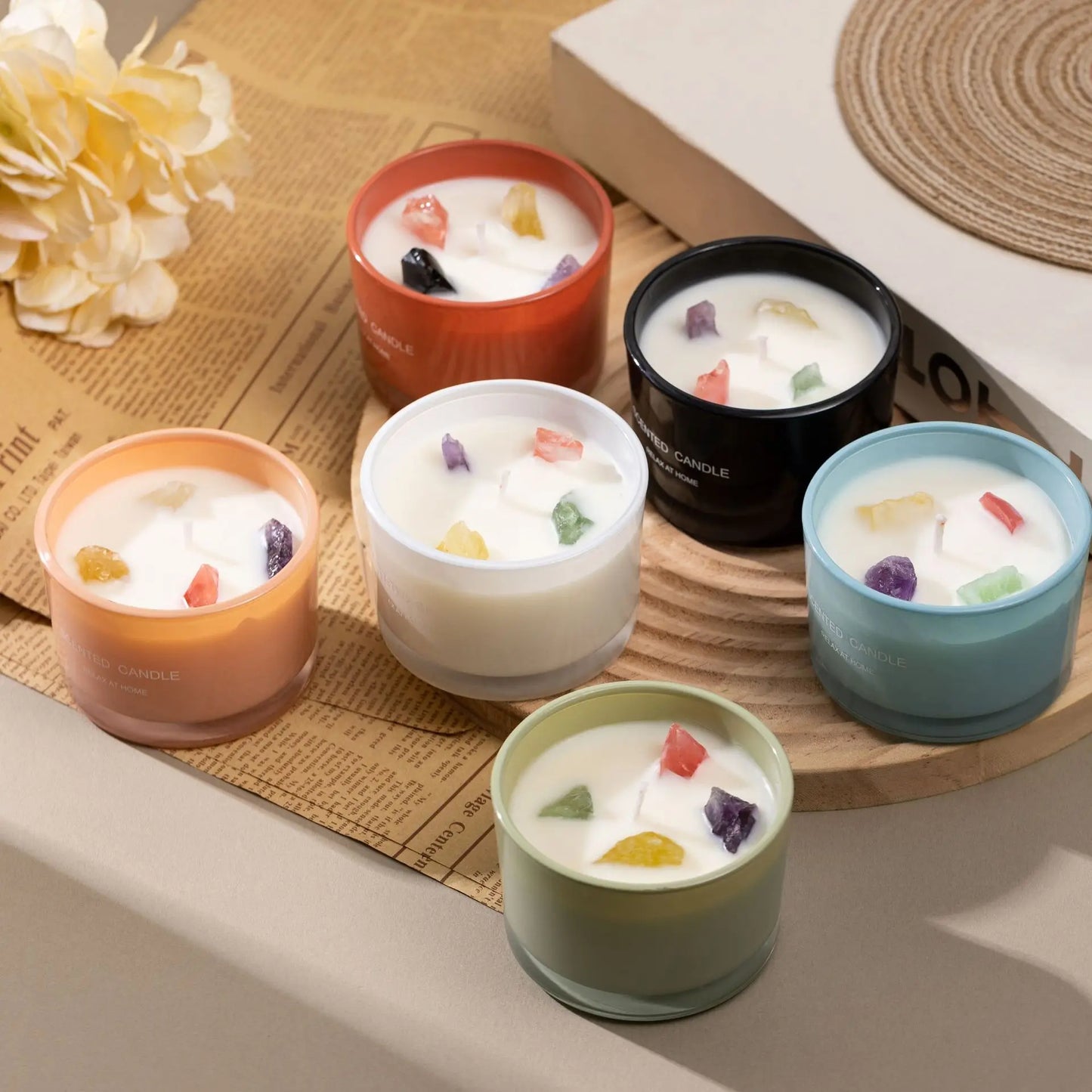 Crystal Stone Aromatic Candles
