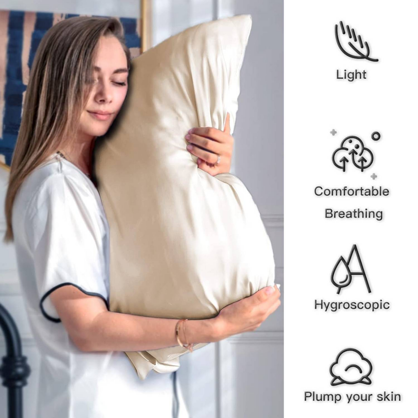 Natural 100% Mulberry Silk Pillowcase