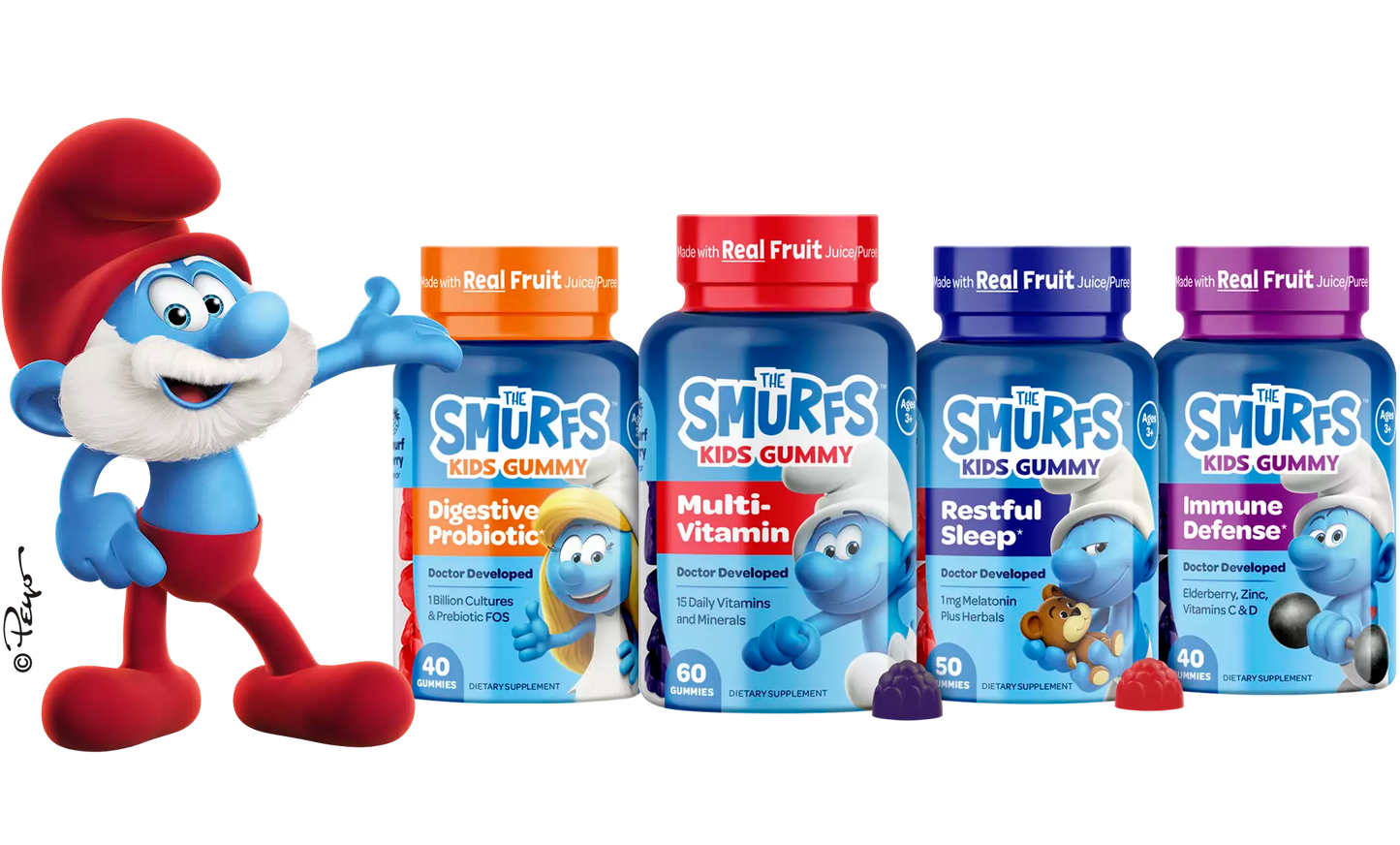 The Smurfs, Kids Berry Gummy Supplements