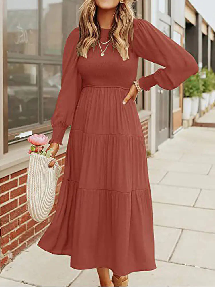 Charm Midi Dress with Long Sleeves