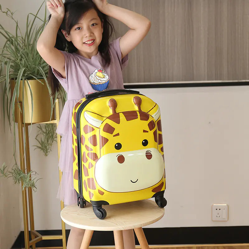 3D Cartoon Animal Rolling Luggage Suitcases