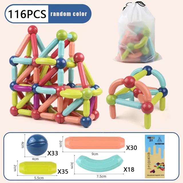 Magnetic Construction Stick Blocks