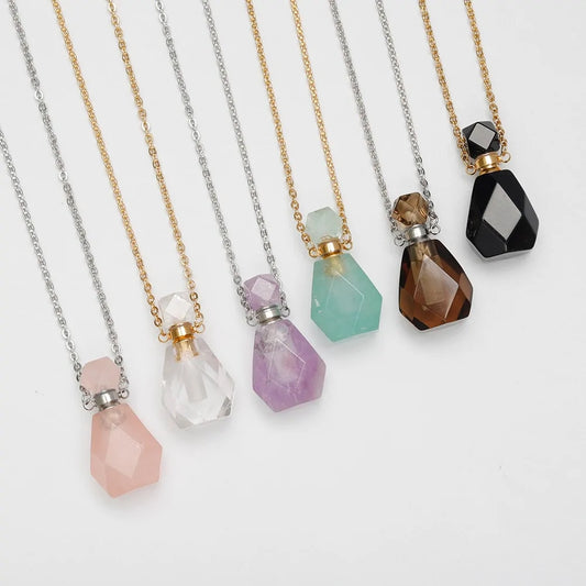 Essential Oil Bottles Natural Stone Pendant