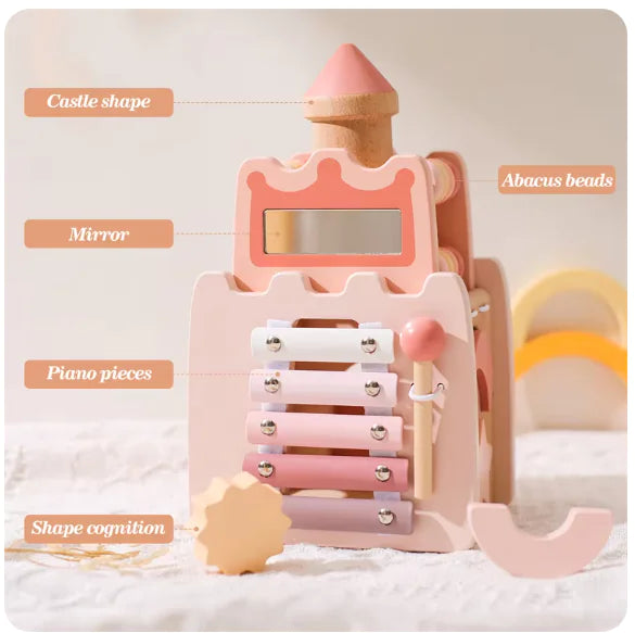 Montessori Wooden Pink Castle