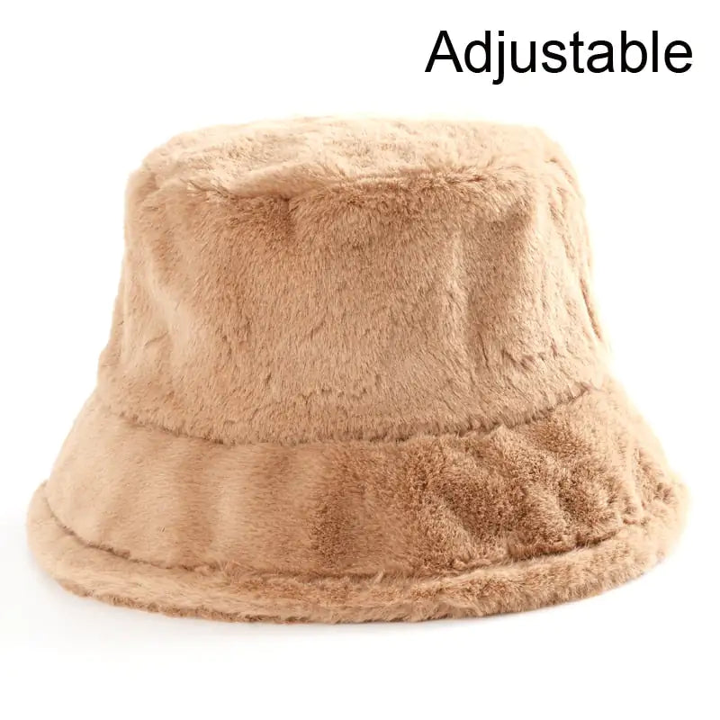 Winter Cow Leopard Faux Fur Bucket Hats