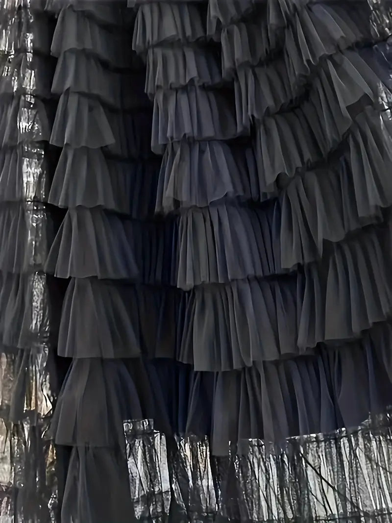 Tulle Tiered Maxi Skirts