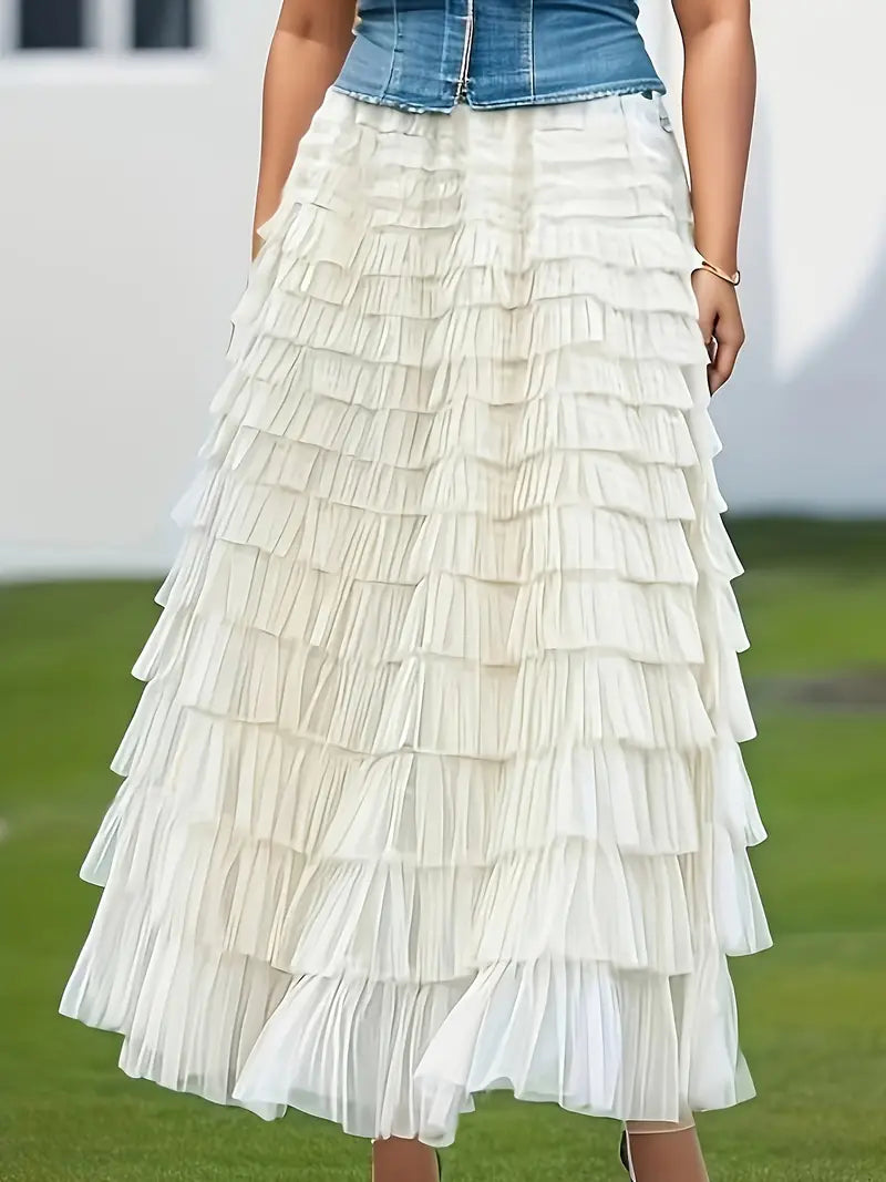 Tulle Tiered Maxi Skirts