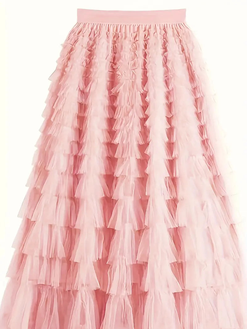 Tulle Tiered Maxi Skirts