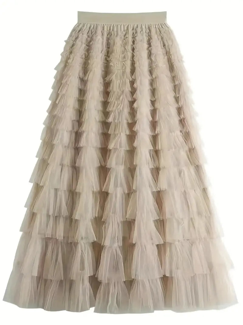 Tulle Tiered Maxi Skirts