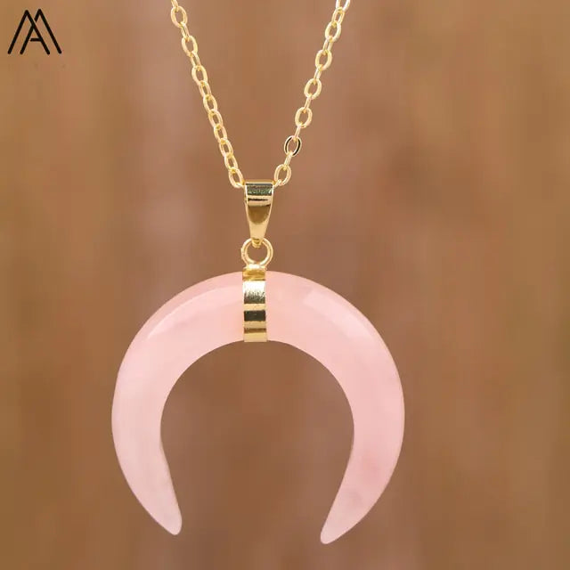 Moon Shape Amethyst Necklaces