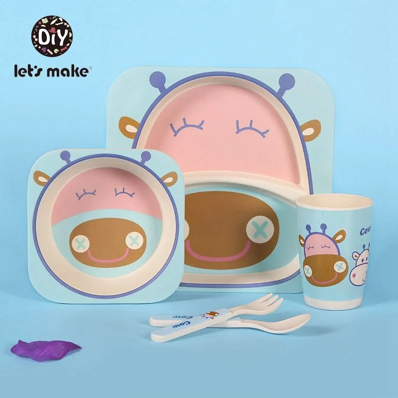 Eco-Friendly 5 Piece Bamboo Dinner Set