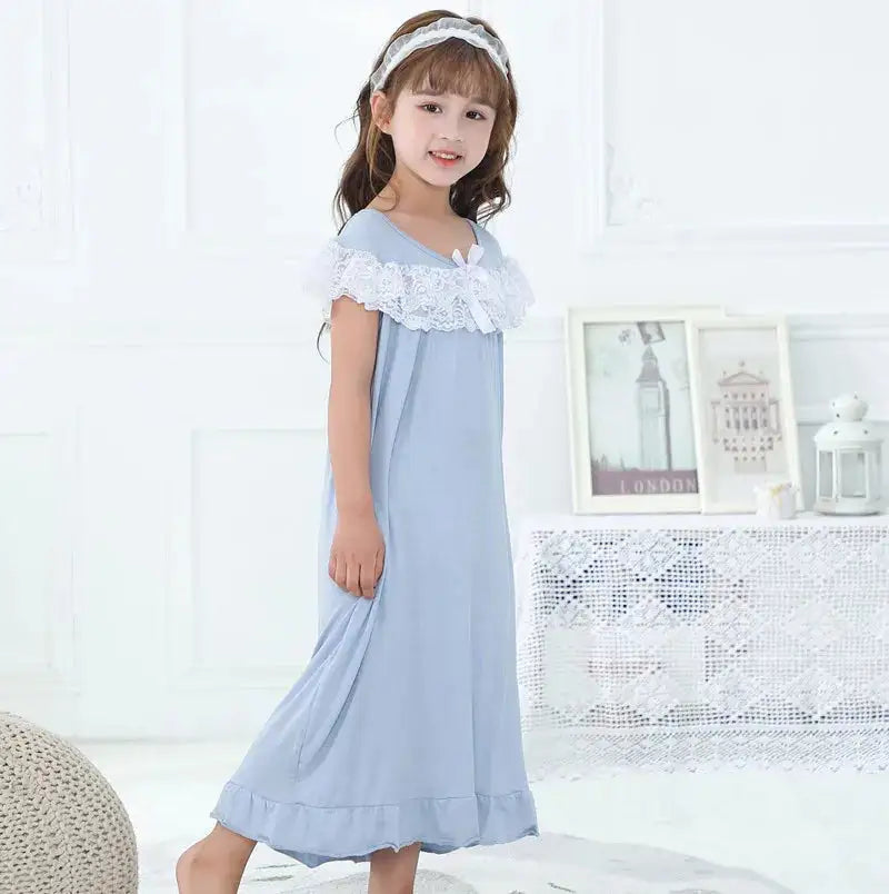 Girls Short Sleeve Sleepwear Nightie Dress
