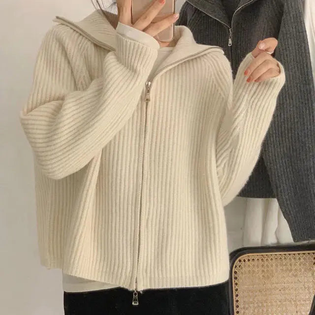 Solid Vintage Sweater Cardigan