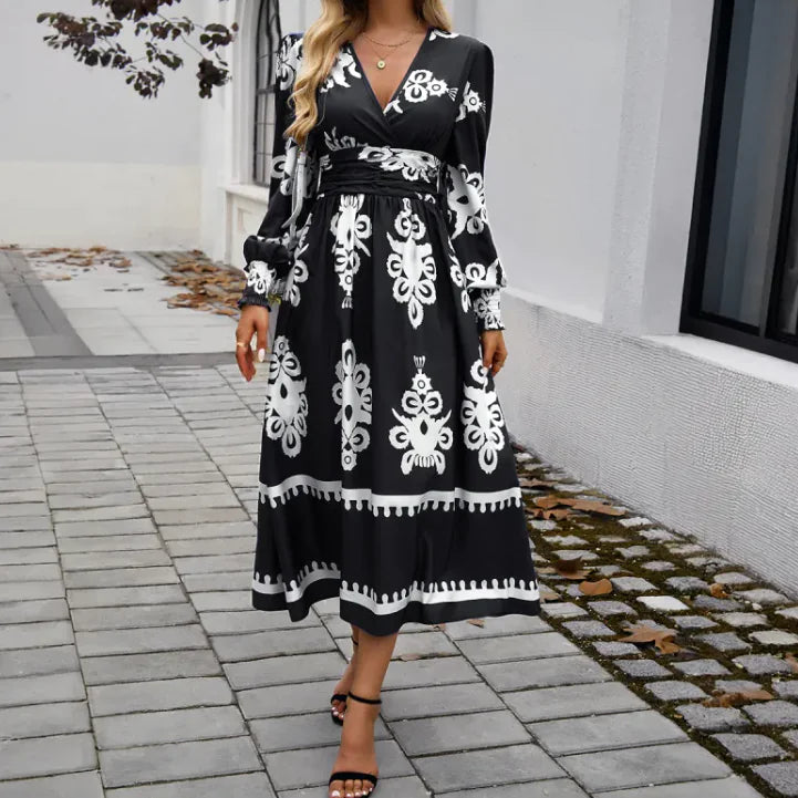 Devine Lantern Sleeve Midi Dress