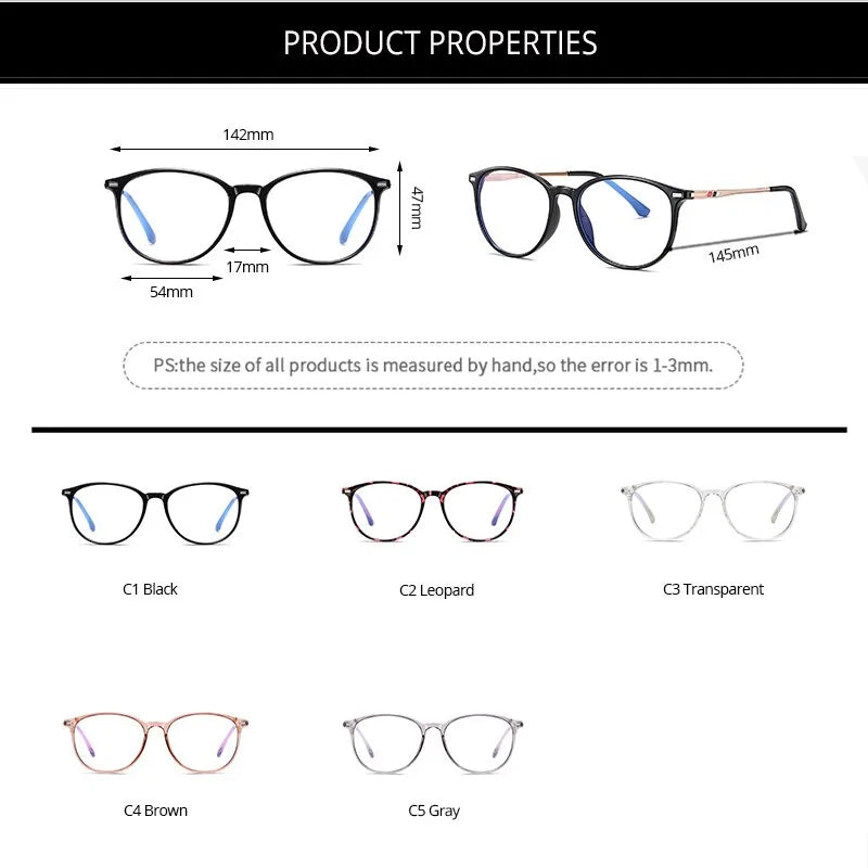 Pro Acme Round Ralferty TR90 Anti-Blue Light Glasses