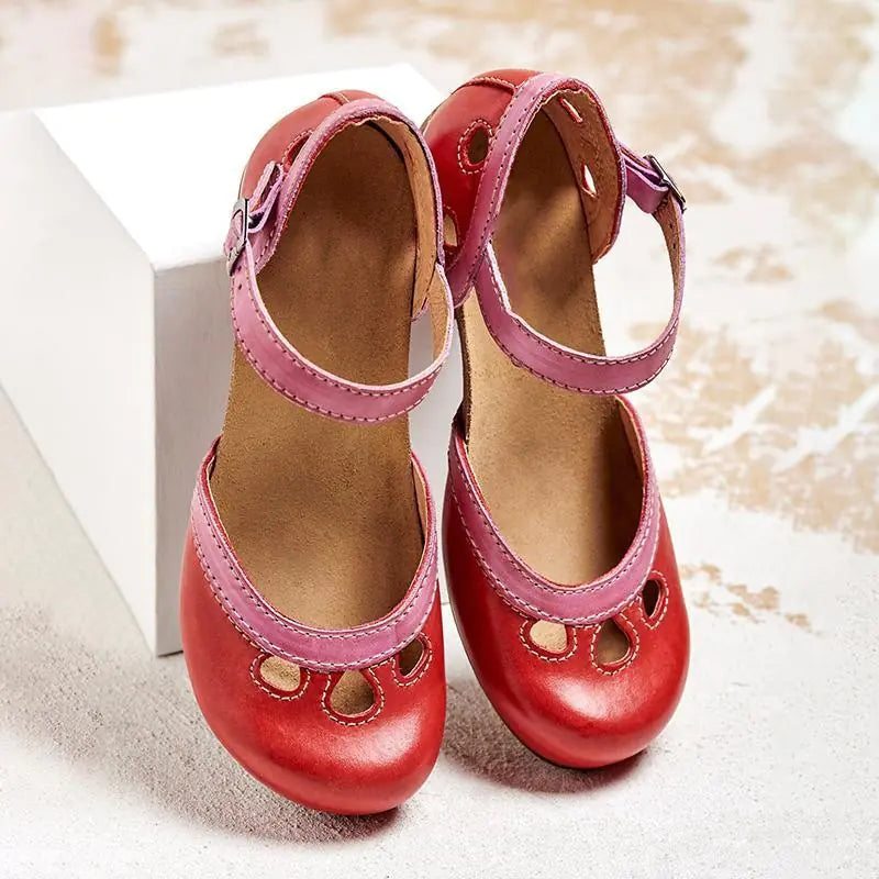Mary Jane Retro Color Block Sandals
