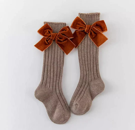 Girl’s Velvet Bow Socks