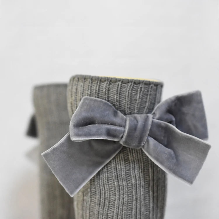 Girl’s Velvet Bow Socks