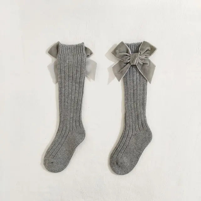 Girl’s Velvet Bow Socks