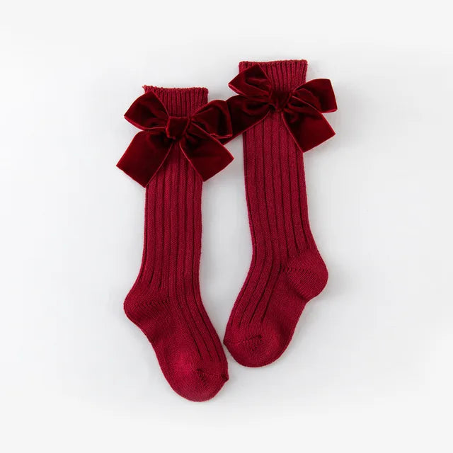 Girl’s Velvet Bow Socks