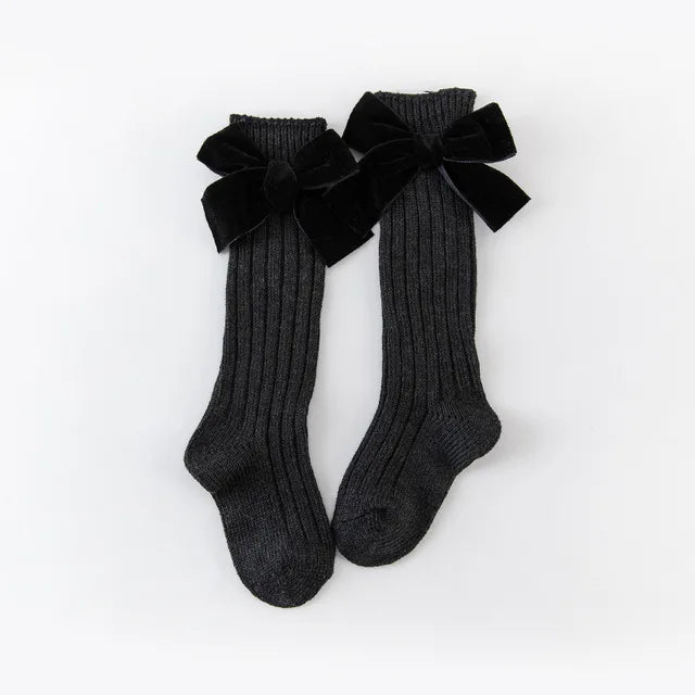 Girl’s Velvet Bow Socks