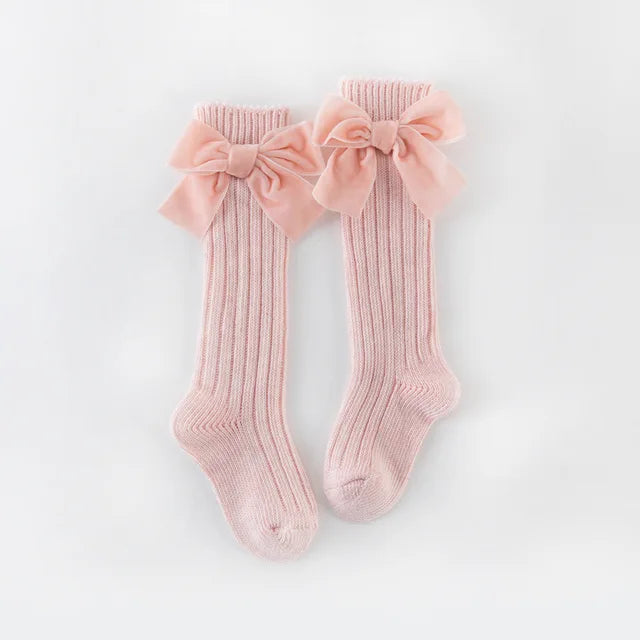 Girl’s Velvet Bow Socks