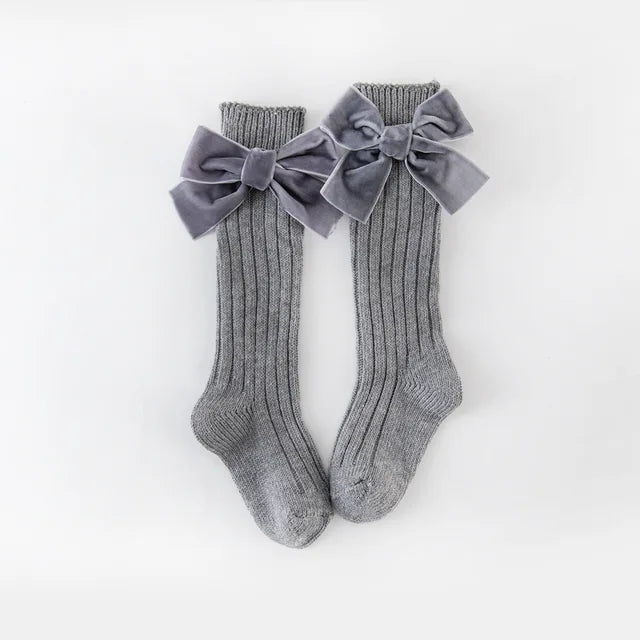 Girl’s Velvet Bow Socks