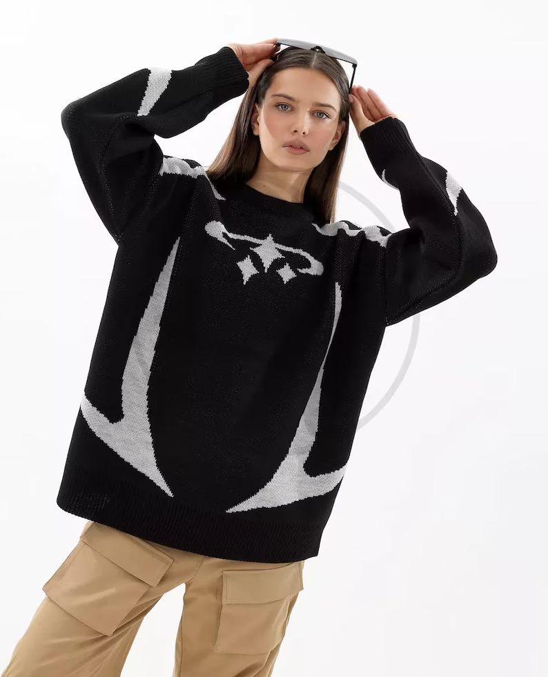 Vintage Stars Graphic Knitwear Sweater