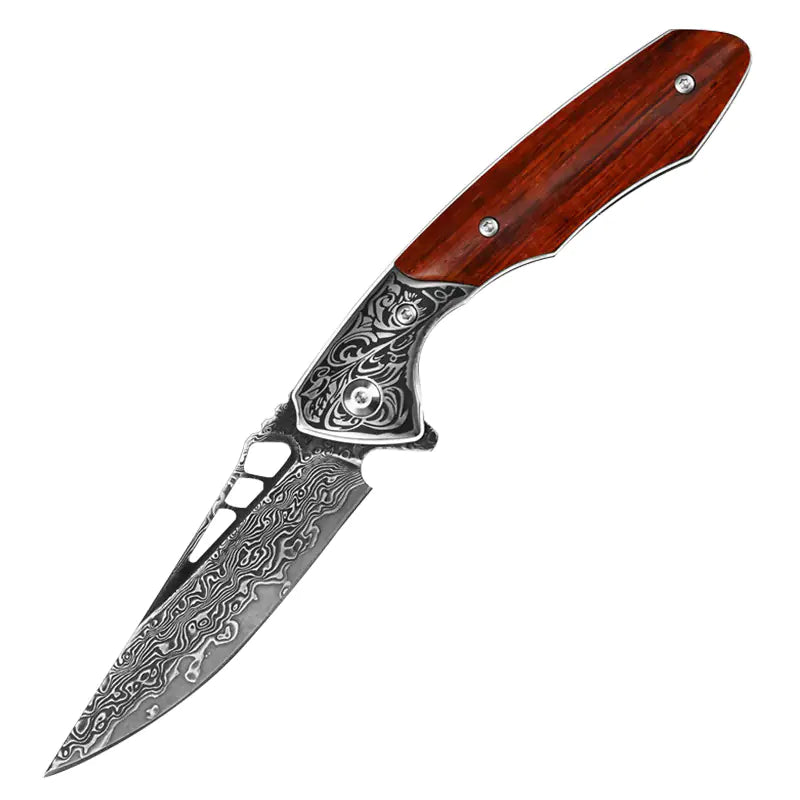 DRACHENADER VG 10 Damascus Shark Dragon Pocket Knife