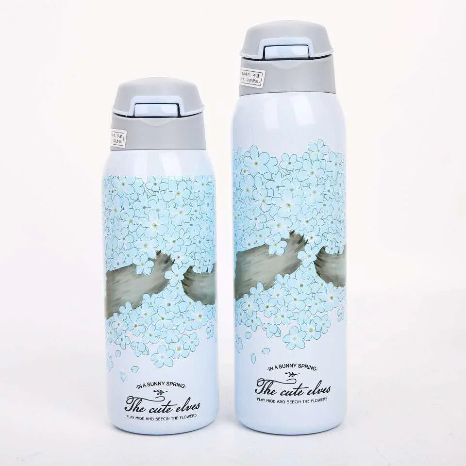 The Cute Elves Straw Water Bottles  (Nuan Qin Cup)