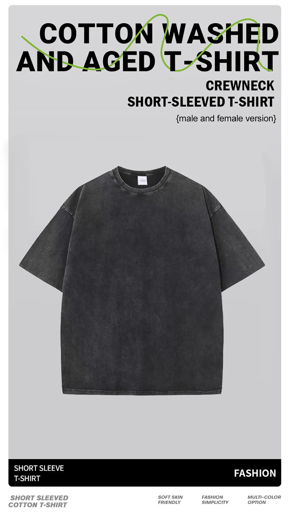 All Black Washed & Aged T-Shirts (3-Pack)