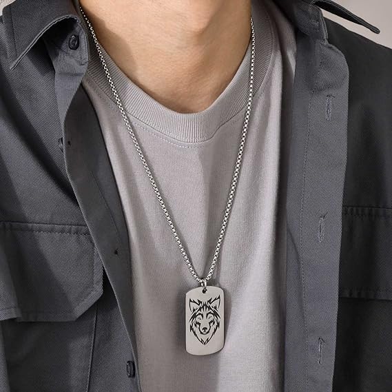 Wolf Military Dog Tag Pendants