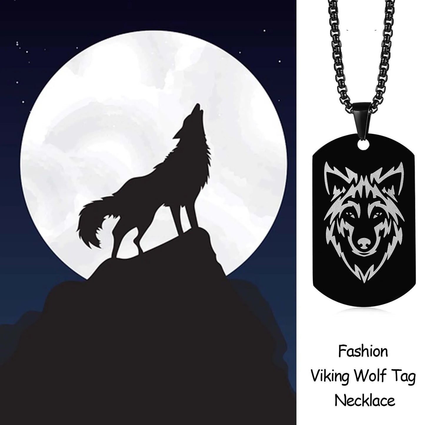 Wolf Military Dog Tag Pendants