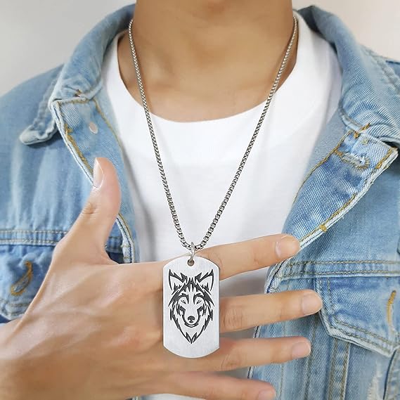 Wolf Military Dog Tag Pendants