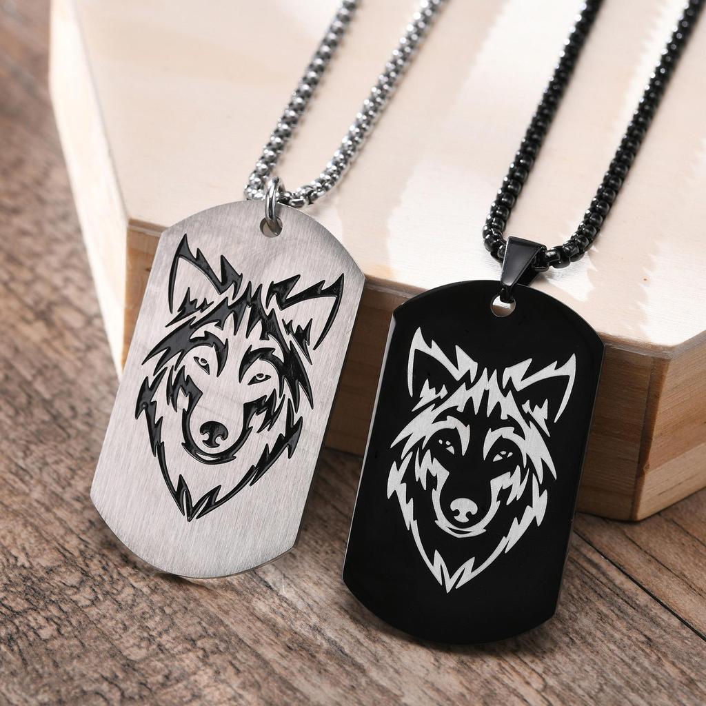 Wolf Military Dog Tag Pendants