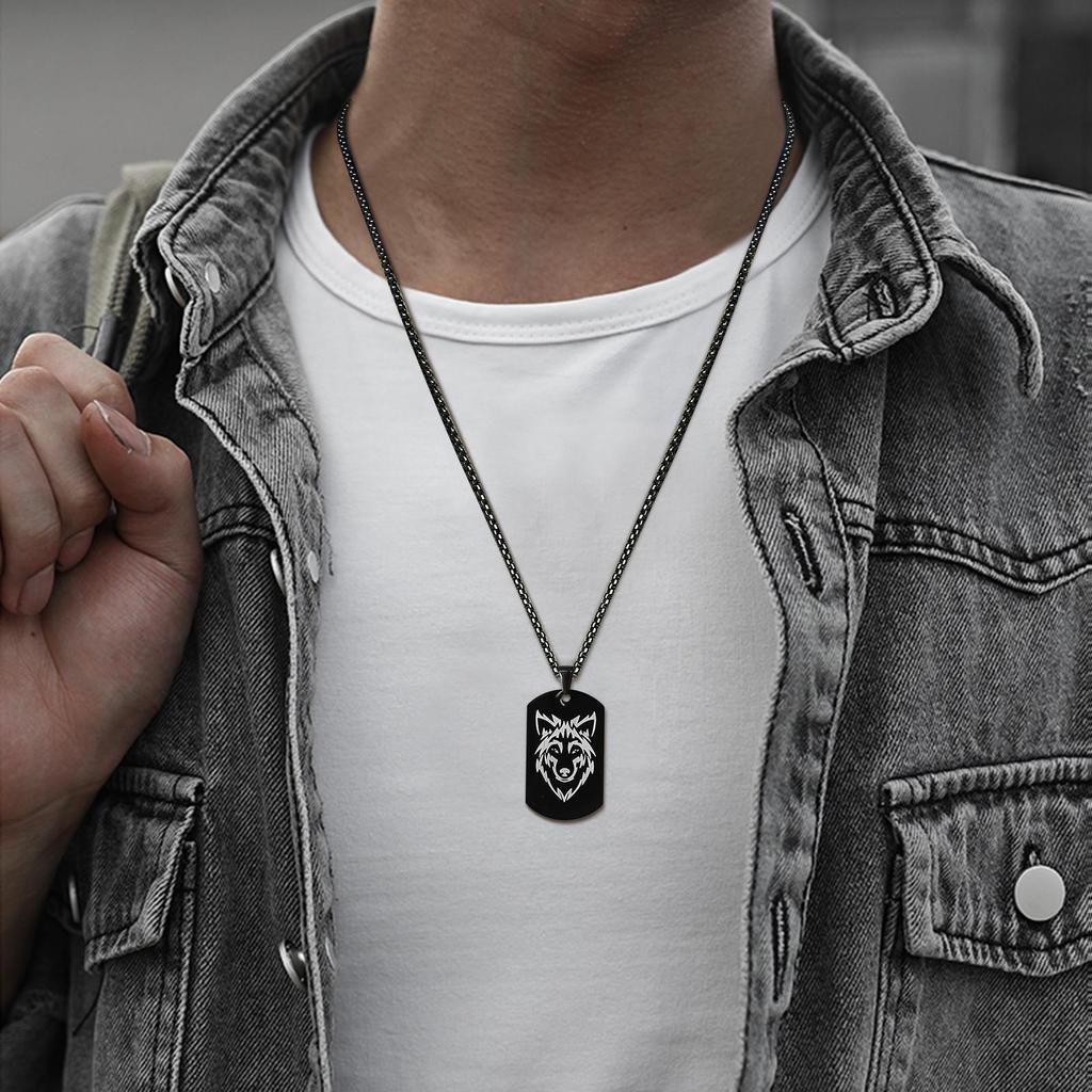 Wolf Military Dog Tag Pendants