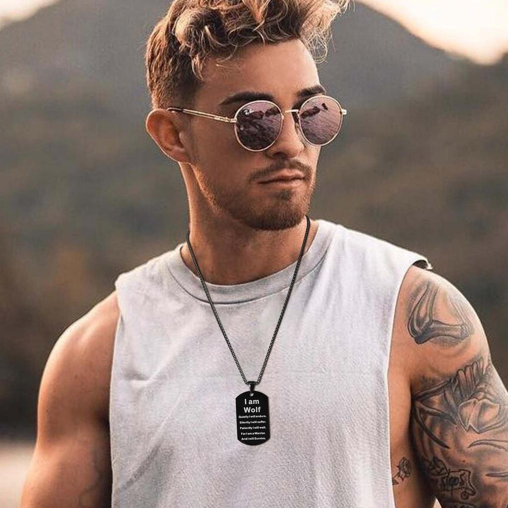 Wolf Military Dog Tag Pendants