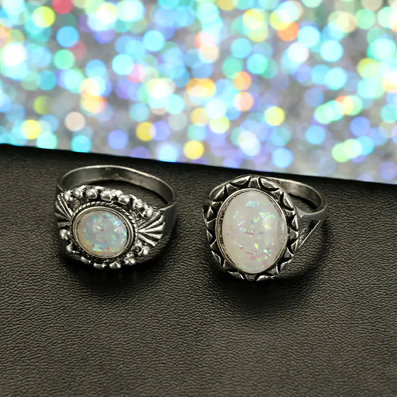 Antique Silver Ring Set